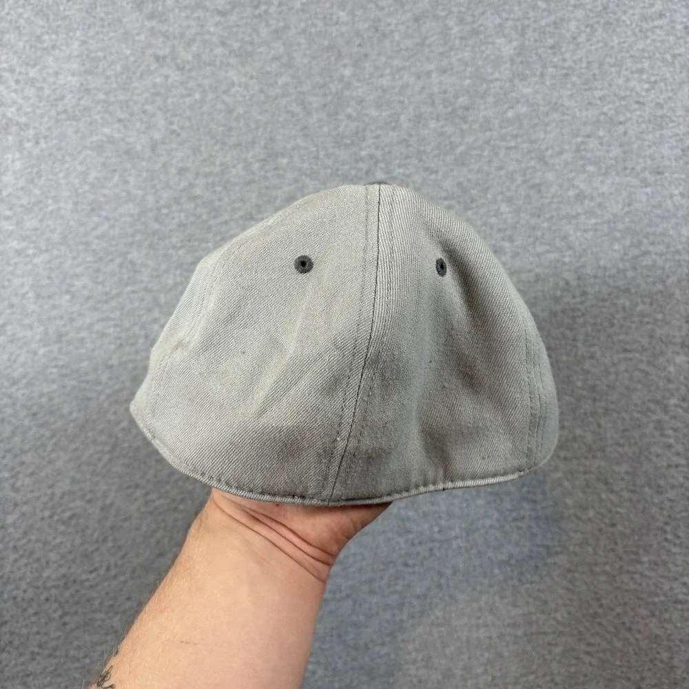 DC Shoes Hat Cap 210 Fitted Flexfit Grey Big Logo Skater Y2K S/M 6 7/8-7 1/4